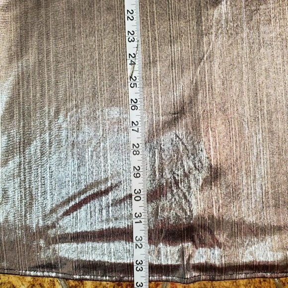 HYFVE Silver Metallic Mini Dress Shimmer Party Short Dress Womens Sz M - Picture 8 of 12